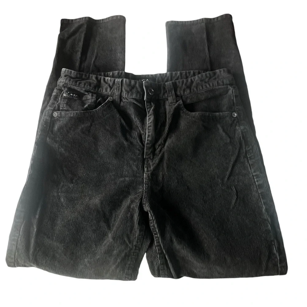 RVCA Corduroy Boys Dagger Fit Charcoal Pants. Size: 29 approx 16